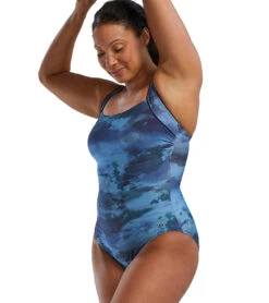 TYR Active Women's Asperus Square Neck Controlfit Durafast Elite One Piece Swimsuit -Daily Swim Wear 8646219366568 marine 4a