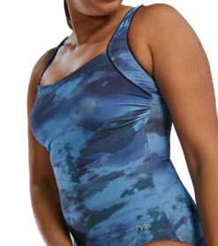 TYR Active Women's Asperus Square Neck Controlfit Durafast Elite One Piece Swimsuit -Daily Swim Wear 8646219366568 marine 6a