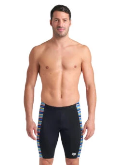 Arena Men's Racing Stripe Jammer Swimsuit 19 Arena Men's Racing Stripe Jammer Swimsuit -Daily Swim Wear 8646820561064 blackmulti 1a