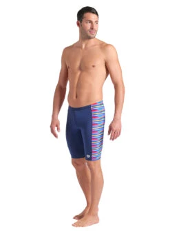Arena Men's Racing Stripe Jammer Swimsuit 28 Arena Men's Racing Stripe Jammer Swimsuit -Daily Swim Wear 8646820561064 navymulti 3a