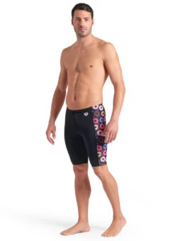 Arena Men's Donuts Jammer Swimsuit -Daily Swim Wear 8646821019816 blackblackmulti 3a