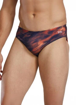 TYR Men's Soren Durafast Elite Brief Swimsuit -Daily Swim Wear 8646899007656 orange 1a