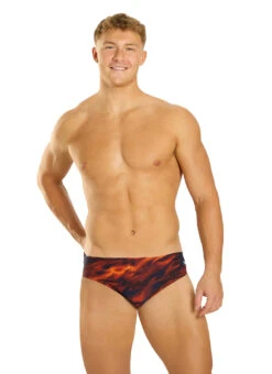 TYR Men's Soren Durafast Elite Brief Swimsuit -Daily Swim Wear 8646899007656 orange 2a