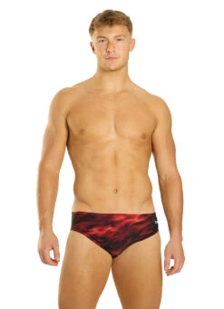 TYR Men's Soren Durafast Elite Brief Swimsuit -Daily Swim Wear 8646899007656 red 2a