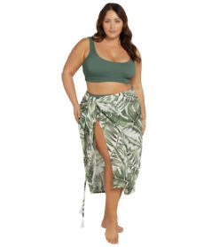 Artesands Woman's Plus Size Aria Olive Bach Sarong -Daily Swim Wear 8646968770728 white 4a