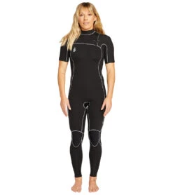 Volcom Women's 2Mm Chest Zip Fullsuit Wetsuit -Daily Swim Wear 8647080411304 black