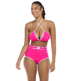 Body Glove Women's Undersea Dita Triangle Bikini Top -Daily Swim Wear 8647300120744 flamingopink 4a