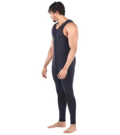 Level Six Men's Farmer John Front Zip Long John Neoprene Wetsuit -Daily Swim Wear 8648191836328 black 4a