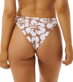 Rip Curl Women's Hibiscus Heat High Cut Cheeky Bikini Bottom -Daily Swim Wear 8648955363496 brown 3a