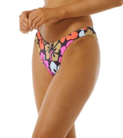 Rip Curl Women's Hibiscus Heat High Cut Cheeky Bikini Bottom -Daily Swim Wear 8648955363496 multico 3a
