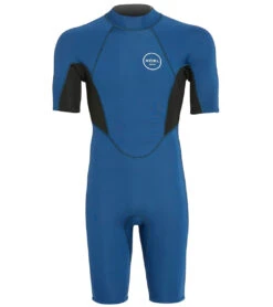Xcel Men's 2MM Axis Short Sleeve Back Zip Spring Suit -Daily Swim Wear 8651395432616 faintblueblack