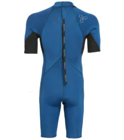 Xcel Men's 2MM Axis Short Sleeve Back Zip Spring Suit -Daily Swim Wear 8651395432616 faintblueblack 2a