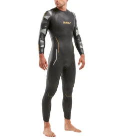 2XU Men's P:2 Propel Tri Wetsuit -Daily Swim Wear 8651723276456 blackorangefizz 1a