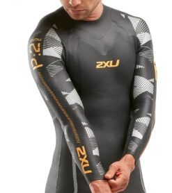 2XU Men's P:2 Propel Tri Wetsuit -Daily Swim Wear 8651723276456 blackorangefizz 3a