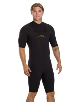 Xcel Men's 2/1.5mm Comp + Long Sleeve Spring Wetsuit -Daily Swim Wear 8652623806632 black 2a