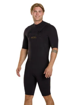 Xcel Men's 2/1.5mm Comp + Long Sleeve Spring Wetsuit -Daily Swim Wear 8652623806632 black 4a