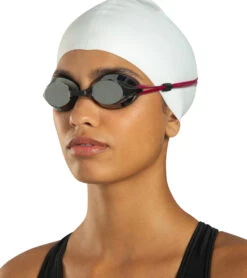 Sporti HydroZoom Vortex Mirrored Goggle -Daily Swim Wear 8652646318248 silvermirroredsmokelensburgundystrap 7a
