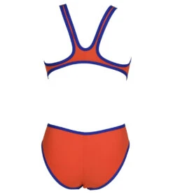 Arena Women's One Big Logo One Piece Swimsuit -Daily Swim Wear 8655728443560 fluoredneonblue 5a