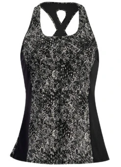 Dolfin Women's Aquashape Print Twist Back Tankini Top -Daily Swim Wear 8713520906408 breeze 4a