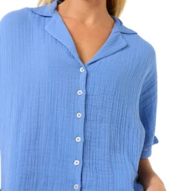 Rip Curl Women's Premium Surf Short Sleeve Shirt -Daily Swim Wear 8737614463144 blue 5a