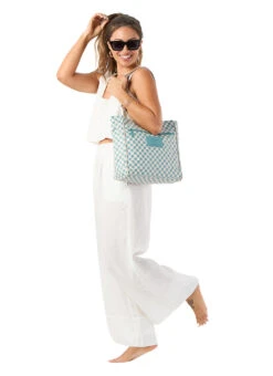 ALOHA Go-To Petite Checker Beach Tote -Daily Swim Wear 8748932563112 tidesandstone 2a