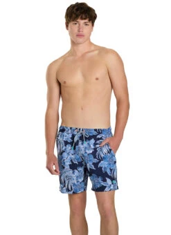 Tommy Bahama Men's Naples Ravello Blooms 6" Inseam Swim Trunks -Daily Swim Wear 8809104769192 islandnavy 1a