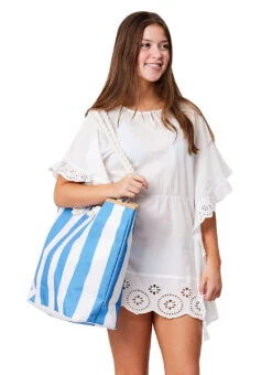 Snapper Rock Stripe Beach Bag
