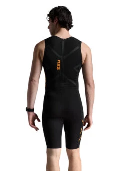 2XU Men's Propel Sleeveless Swimskin -Daily Swim Wear 8873357639848 blackturmeric 3a