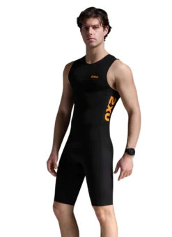 2XU Men's Propel Sleeveless Swimskin -Daily Swim Wear 8873357639848 blackturmeric 4a