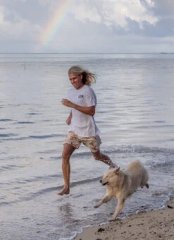 Eidon Men's 17" I'm Leafing Volley Swim Trunks -Daily Swim Wear 8877423886504 chaulk 8a